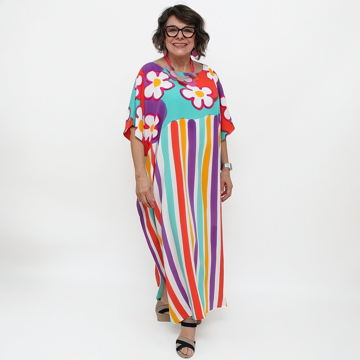 Bright colorful outlets kaftan/dress