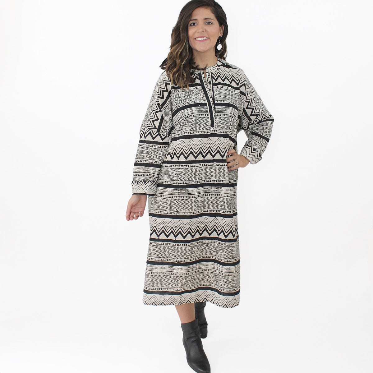 Zig Zag Shirt Dress