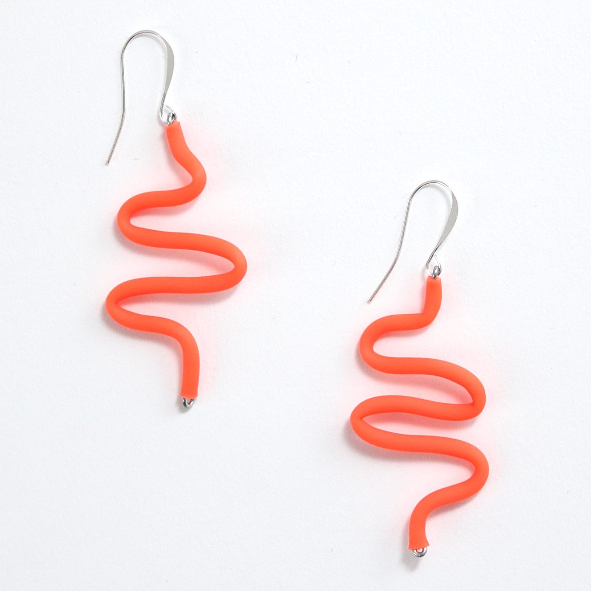 Artistic Rubber Tubing Naya Earrings Orange
