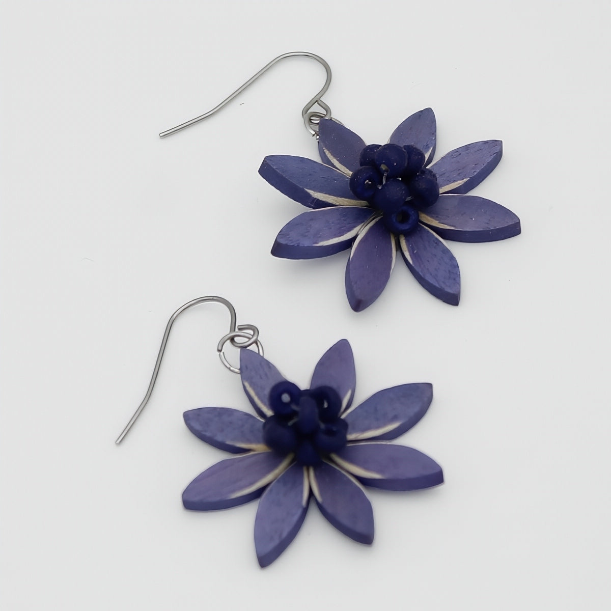 Purple Amaya Flower Earrings