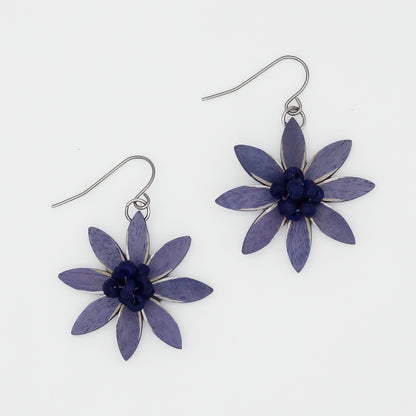 Purple Amaya Flower Earrings