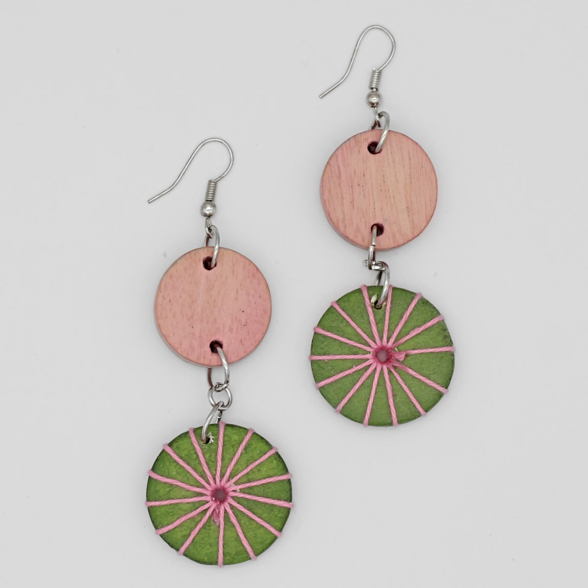 Green and Pink Leilani Earrings