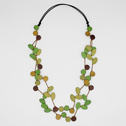 Green Lizzie Petal Necklace