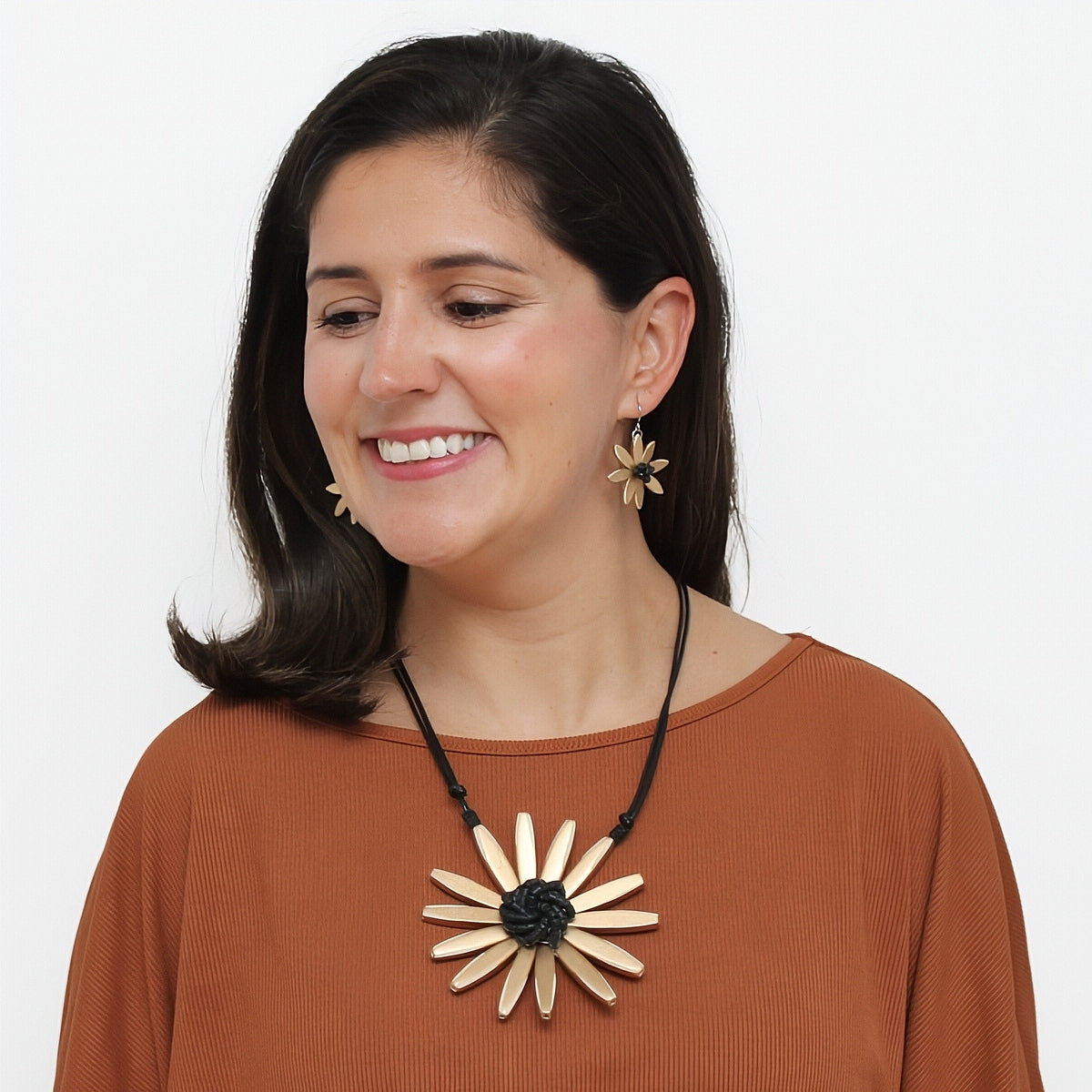 Gold Amaya Flower Statement Necklace