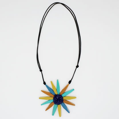 Multi Color Amaya Flower Statement Necklace