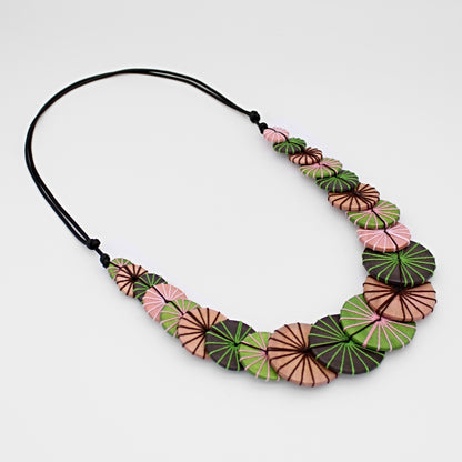 Green and Pink Azalea Necklace