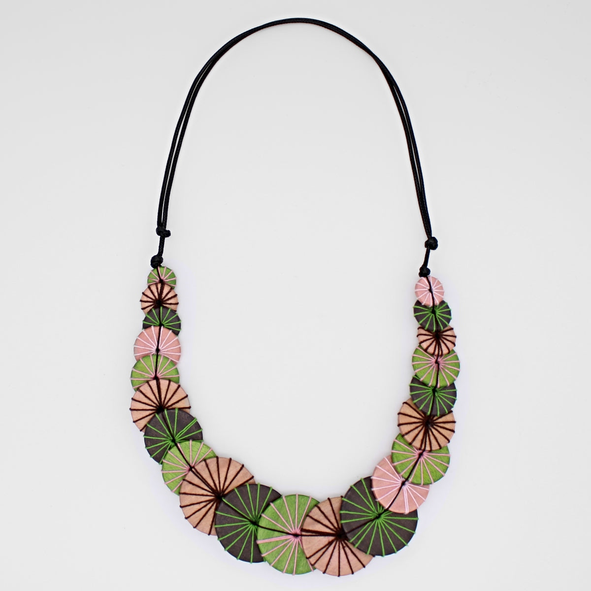 Green and Pink Azalea Necklace