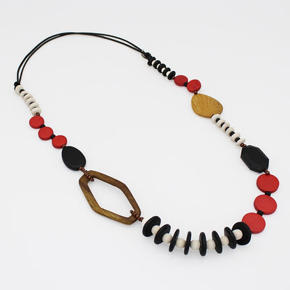 Red Wood Bead Gabby Necklace