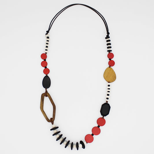 Red Wood Bead Gabby Necklace