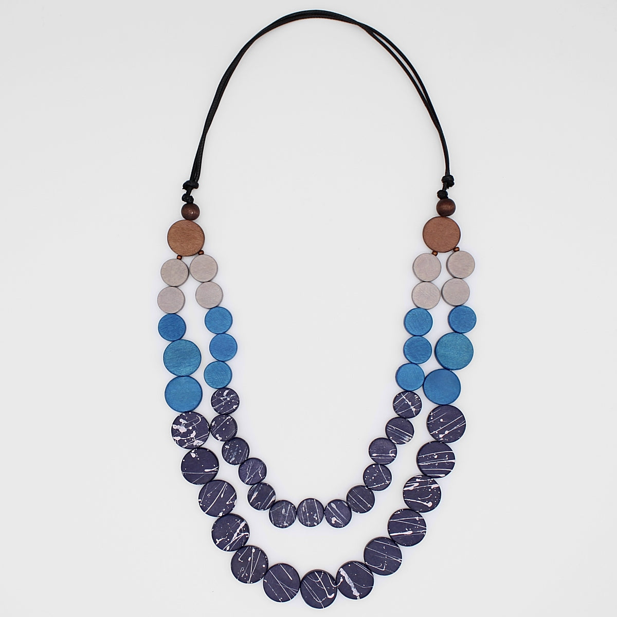 Azure Elegance Double Strand Statement Necklace