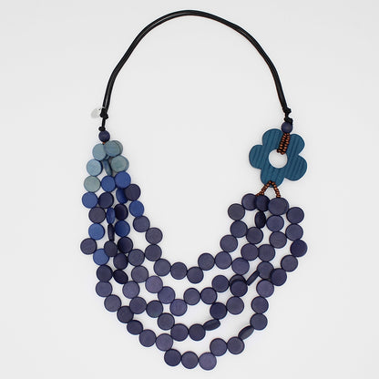 Multi Strand Cambridge Blue Necklace