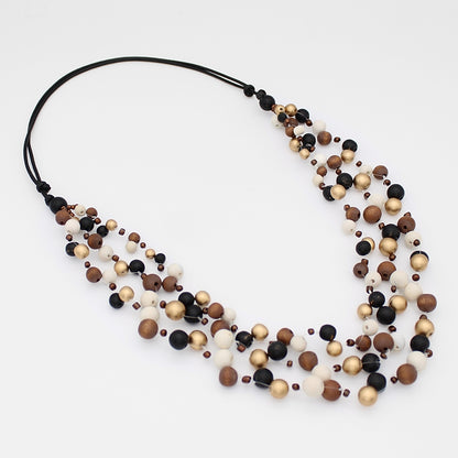 Black and Gold Carmella Multi Strand Necklace