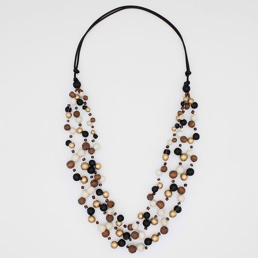 Black and Gold Carmella Multi Strand Necklace