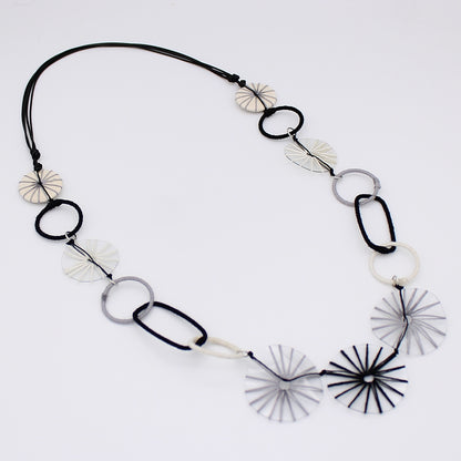 Monochrome Twist Threaded Loop Necklace