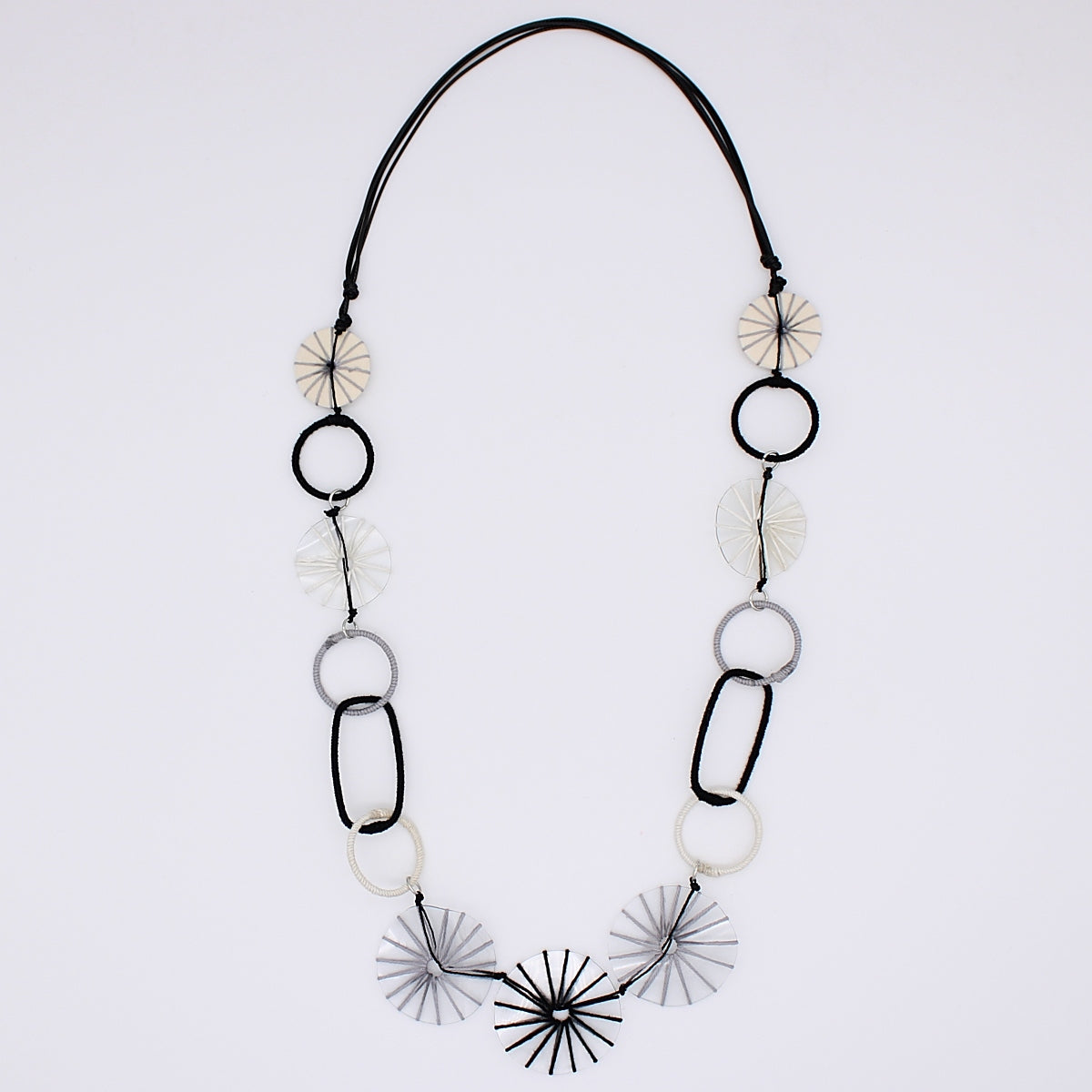 Monochrome Twist Threaded Loop Necklace