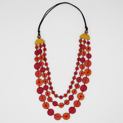 Sundown Triple Strand Threaded Necklace