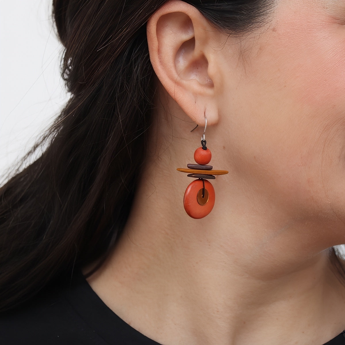 Assuta Orange Drop Earrings