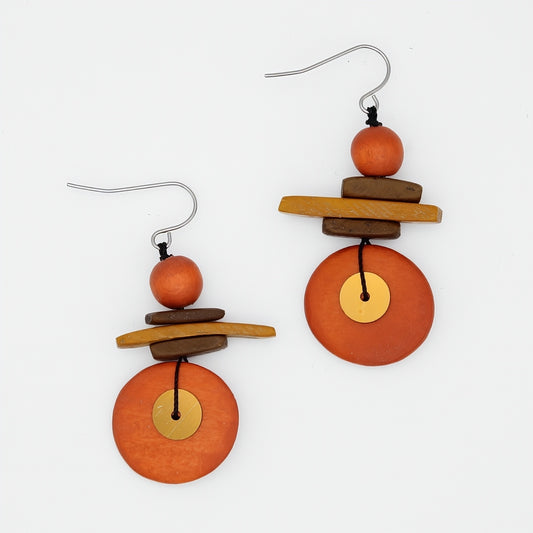 Assuta Orange Drop Earrings