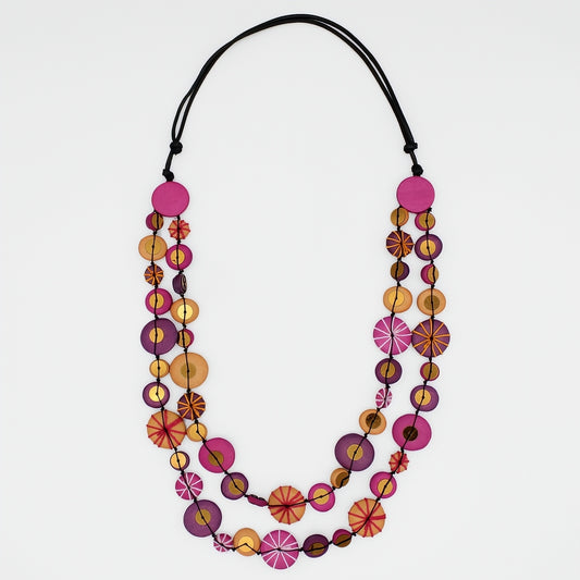 Fuchsia and Purple Melody Statement Necklace