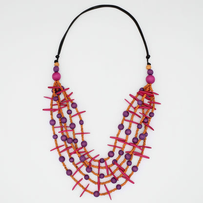 Fuchsia Multi-Strand Lela Necklace