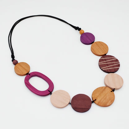 Parker Spice Round Bead Wood Necklace