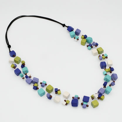 Shades of Blue Lia Floating Bead Necklace