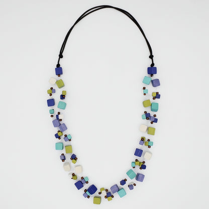 Shades of Blue Lia Floating Bead Necklace