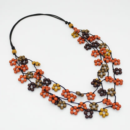 Orange Petite Flower Necklace