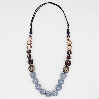 Brown Pietra Graduated Wrapped Bead Necklace