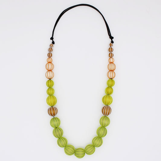 Lime Pietra Graduated Wrapped Bead Necklace