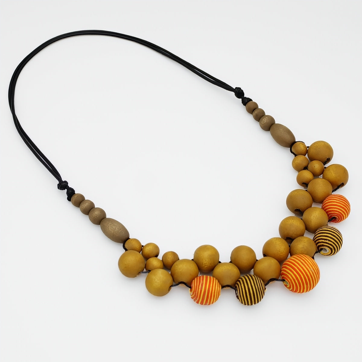 Orange Wood Bead Audrey Necklace