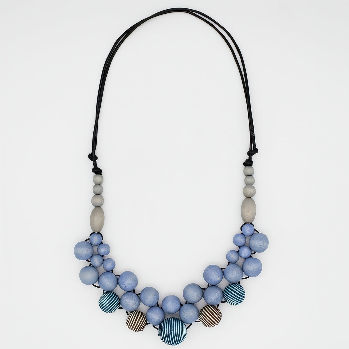 Blue Wood Bead Audrey Necklace