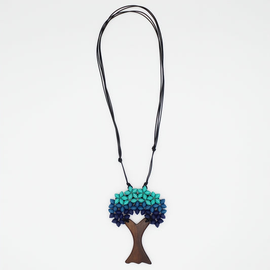 Blue Sycamore Tree  Statement Pendant