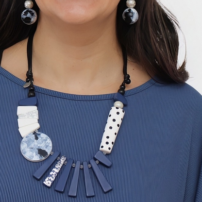 Blue and White Eclectic Necklace