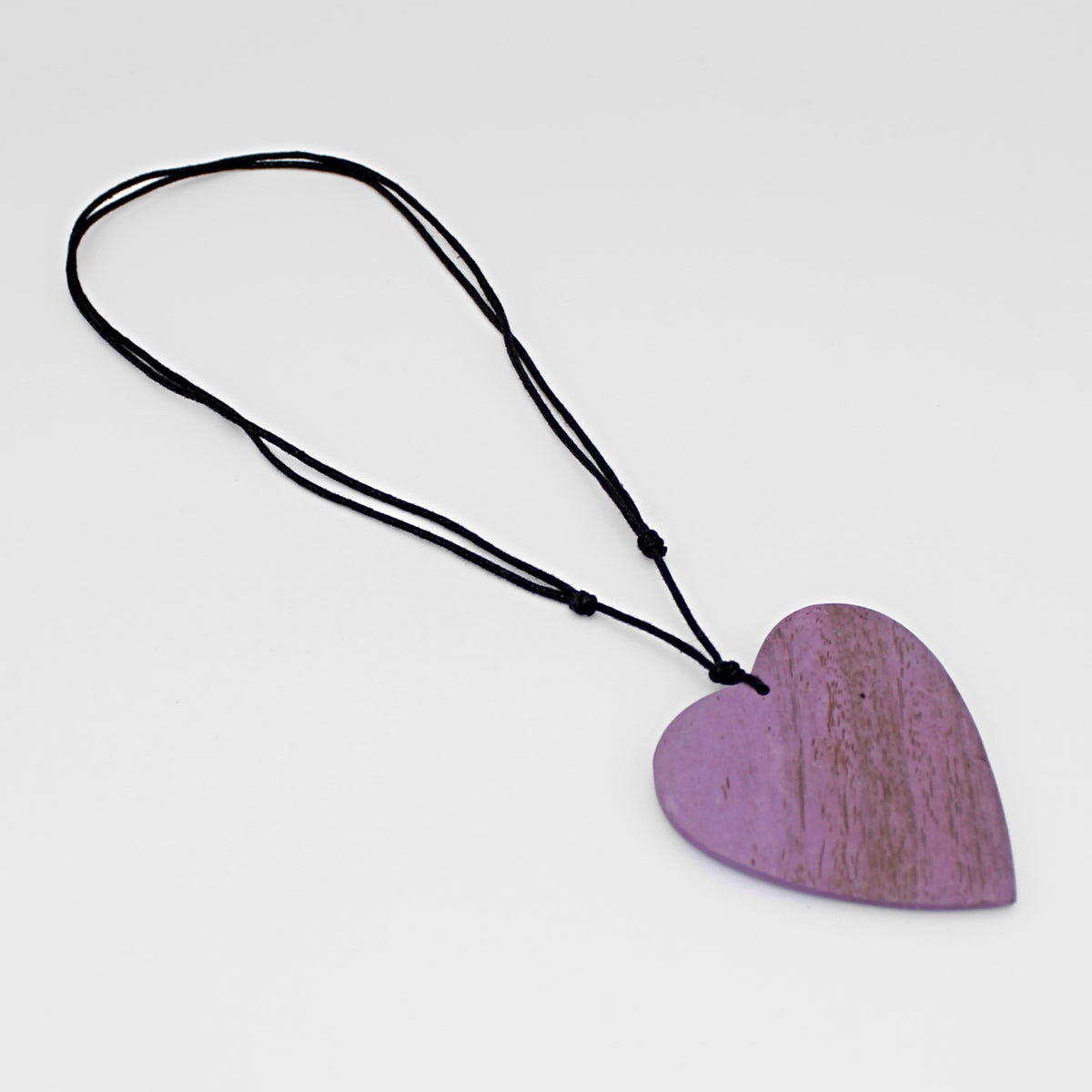 Lavender Gabi Heart Wood Necklace