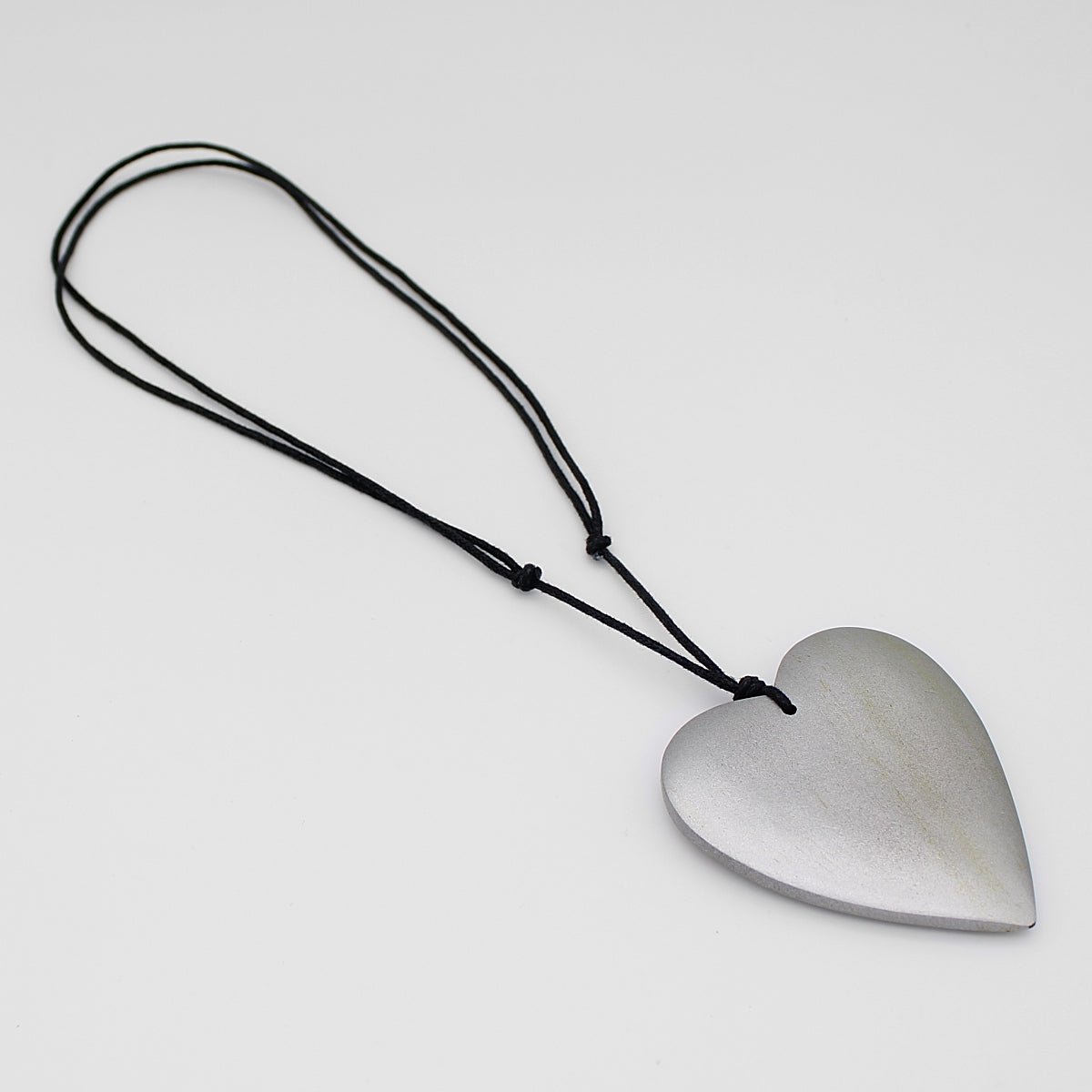 Silver Gabi Heart Wood Necklace