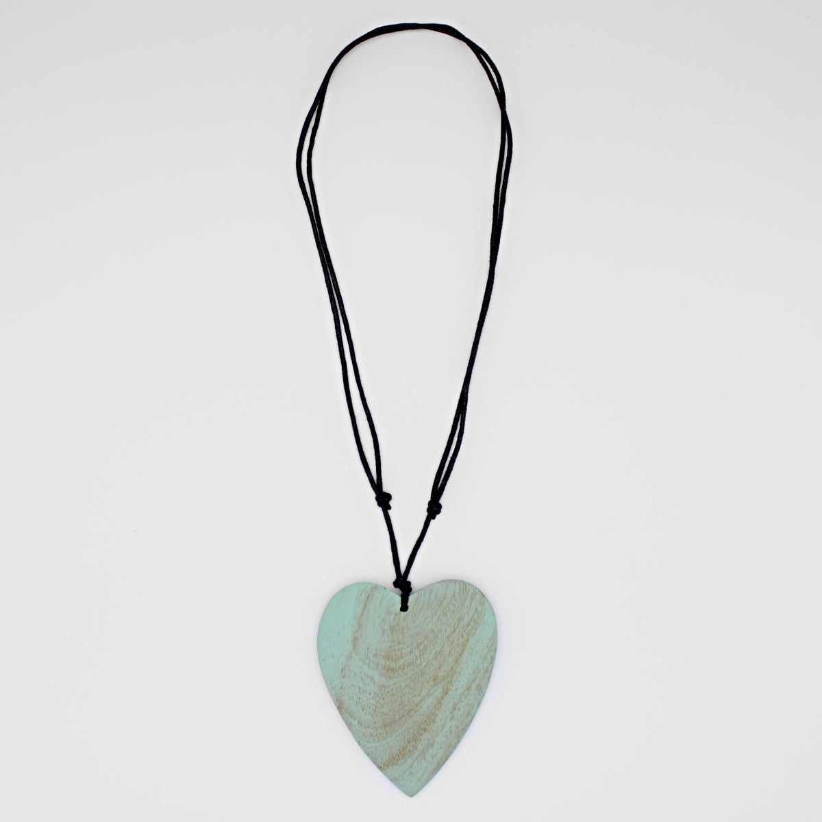 Mint Gabi Heart Wood Necklace