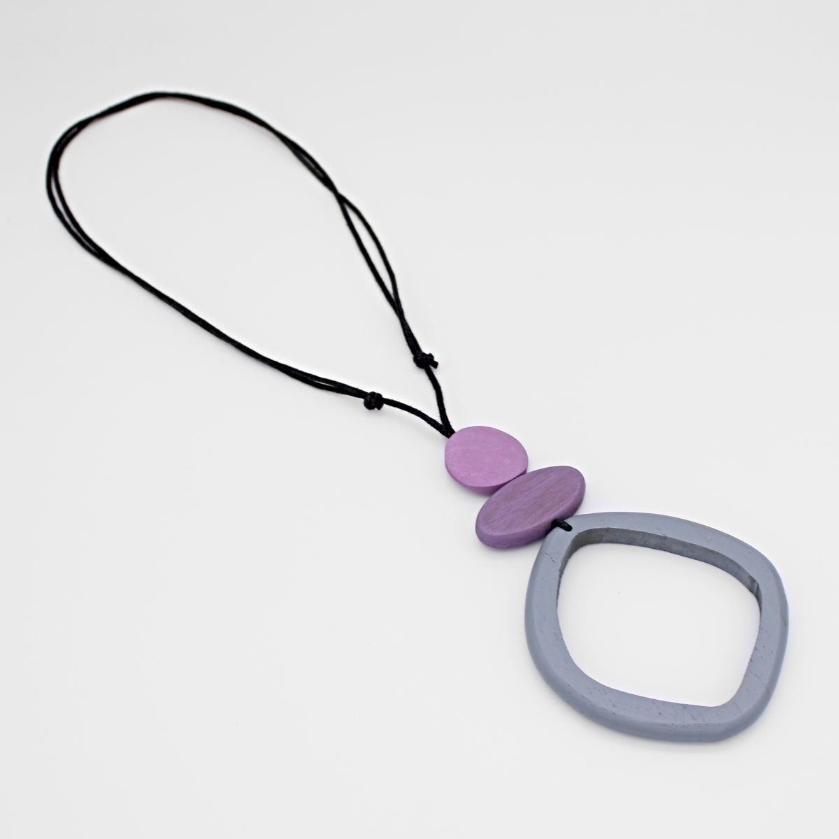 Gray Curved Circle Pendant