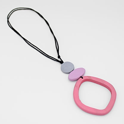 Pink Curved Circle Pendant