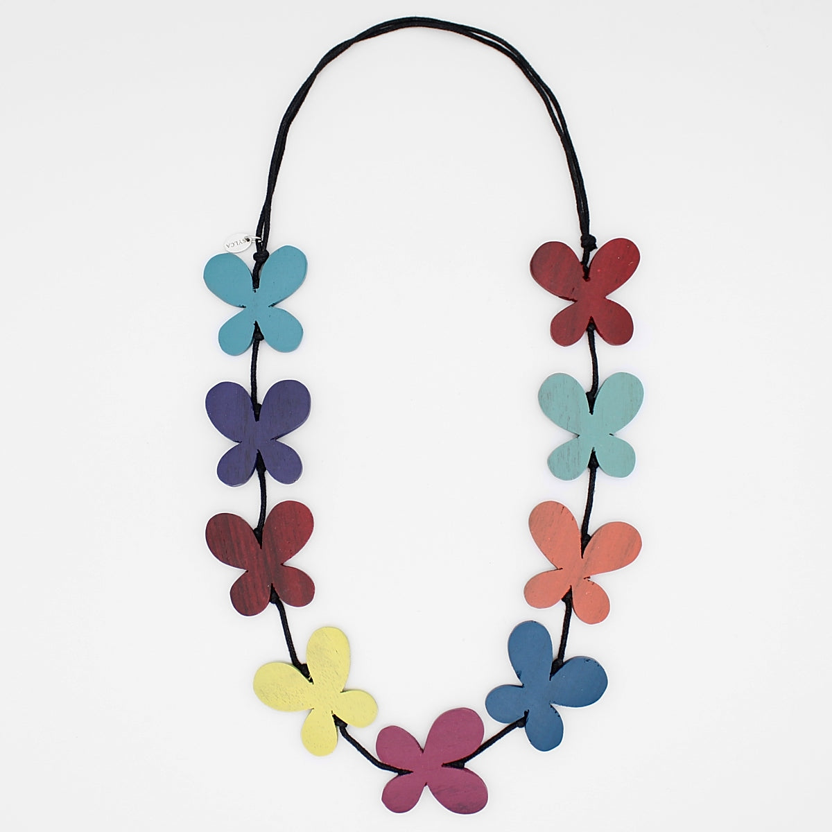 Multi Color Wood Monarch Necklace