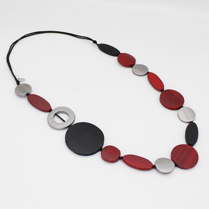 Crimson Brea Wood Necklace