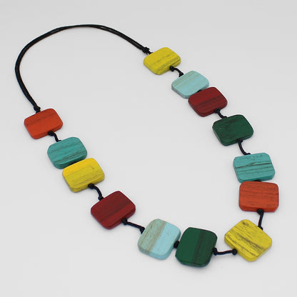 Multi Color Shelby Wood Necklace