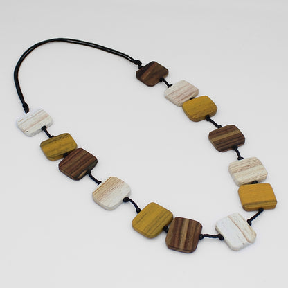 Earth Toned Shelby Wood Necklace