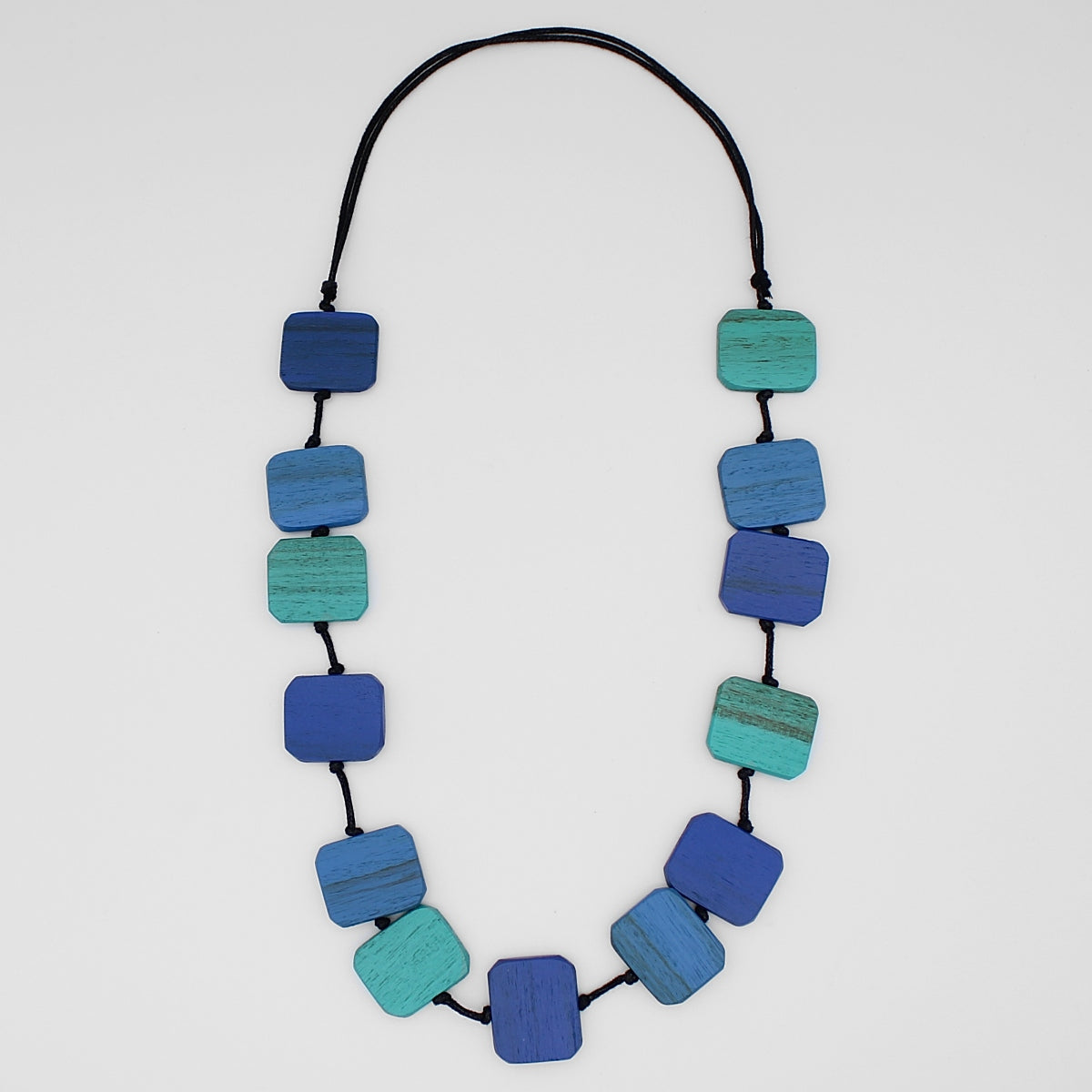 Shades of Blue Shelby Wood Necklace