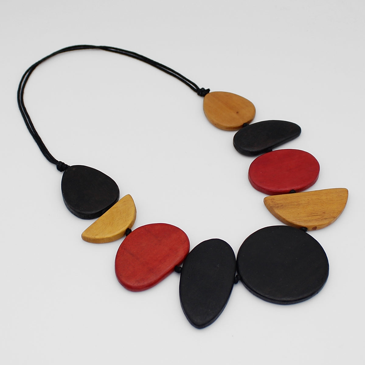 Black Elora Wood Statement Necklace