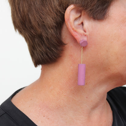 Cylinder Lilac Laura Earrings