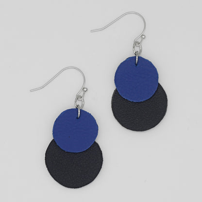 Blue Paris Leather Earrings