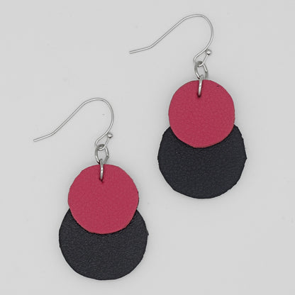 Pink Paris Leather Earrings