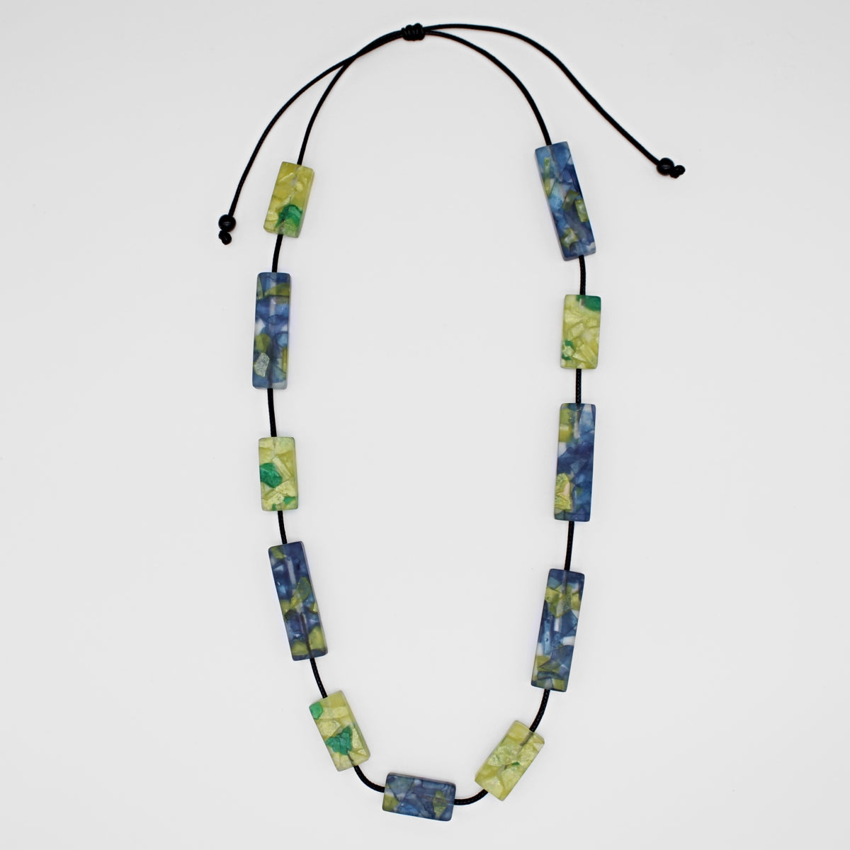 Green Vega Rectangular Necklace