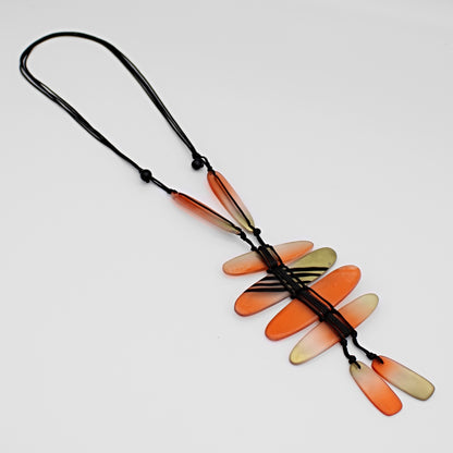 Gold and Orange Bennett Pendant Necklace